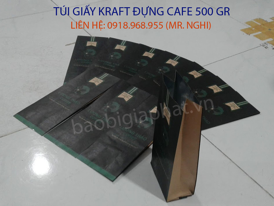 In túi đựng cafe giấy kraft| baobigiaphat.vn